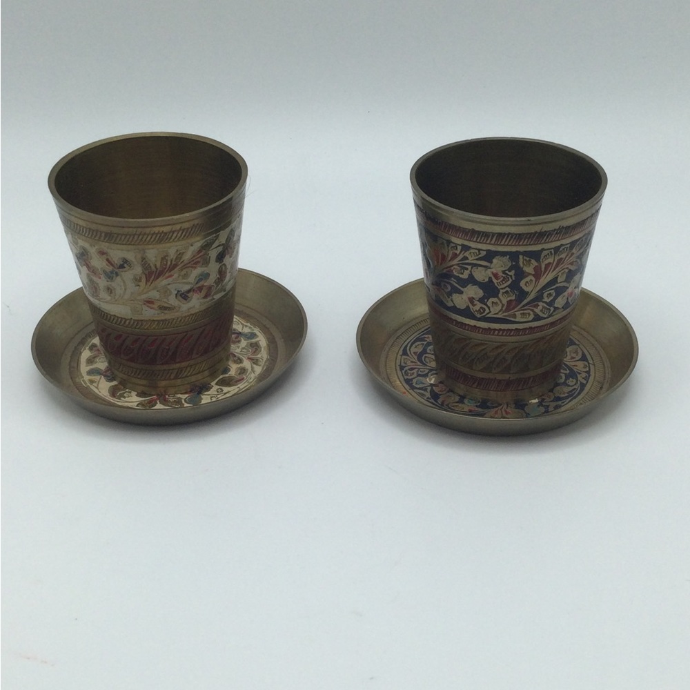 Vintage Brass Shot Glasses